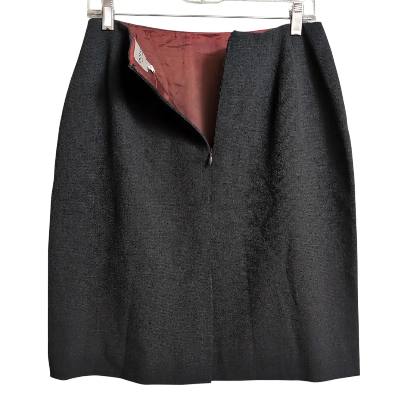 Emanuel Ungaro Vtg Gray 100% Wool Mini Pencil Skirt 10/44 Academia Career - Image 3