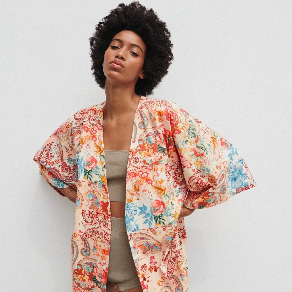 ZARA Patchwork Print Kimono‎ - Image 2