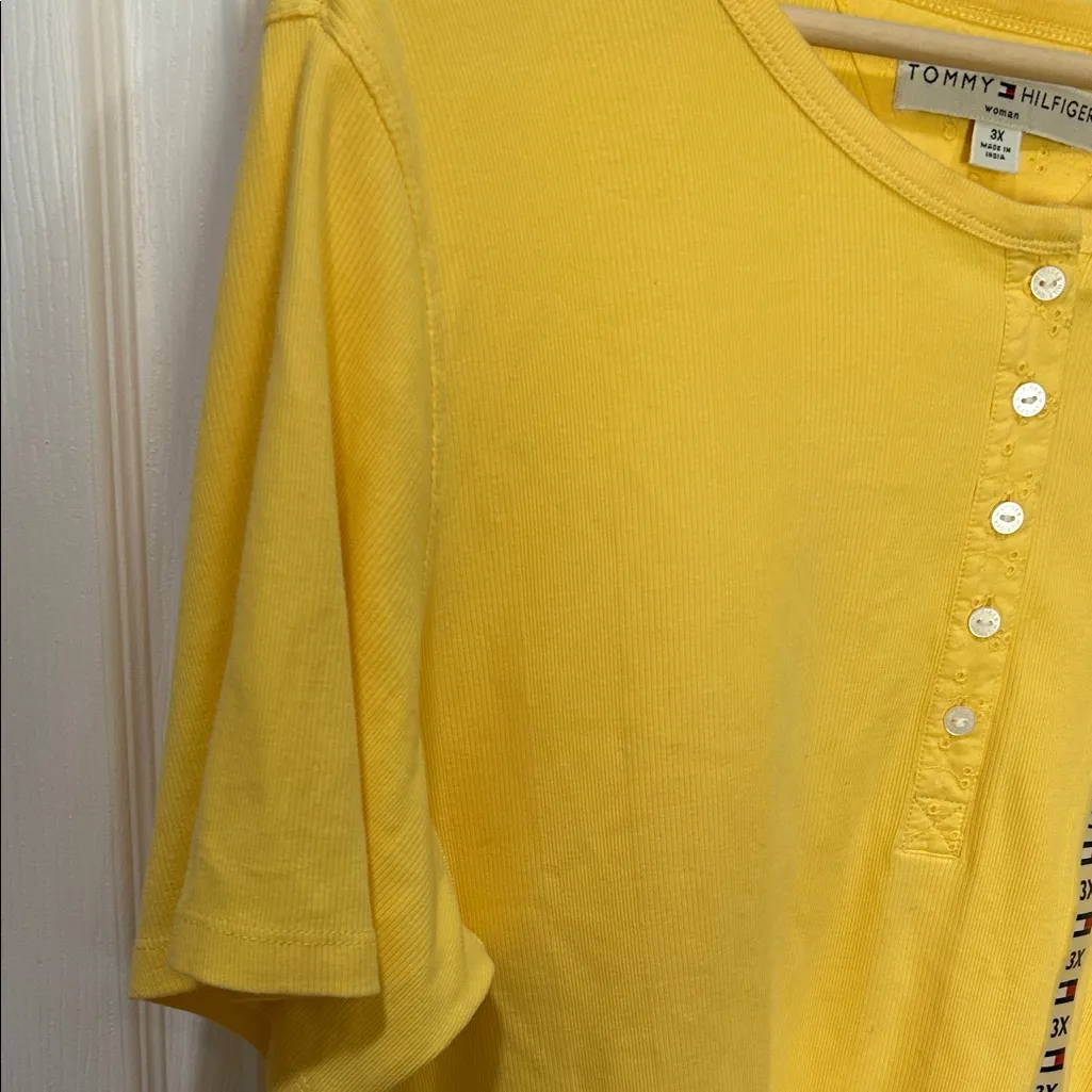 Tommy Hilfiger Yellow Short Sleeve Tee - Image 4