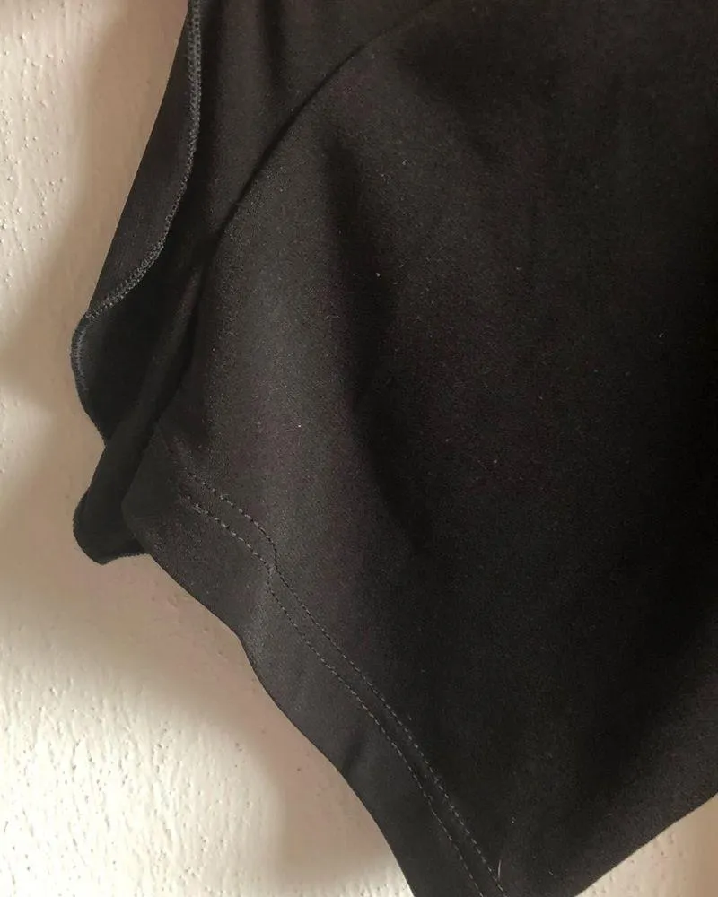 Clara Sun Woo Top Black Ruffle Cuff Half Sleeve Blouse Sz L EUC Size L - Image 6