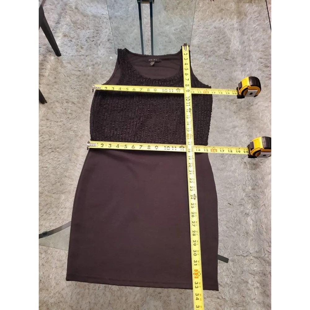 Amisu Women's Black Polyester Round Neck Sleeveless Casual Knee Length Dress 8 - Image 8