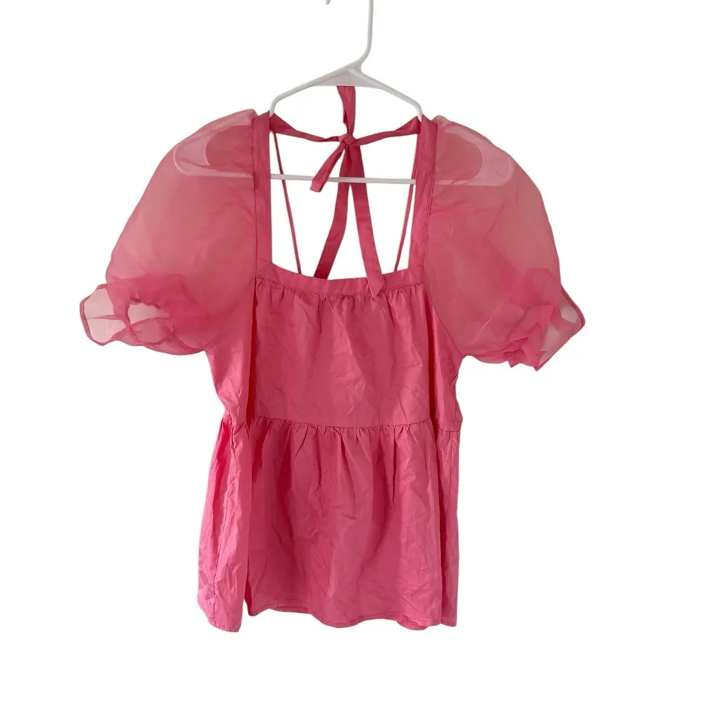 Tuckernuck Pomander Place Tinsley Puff Sleeve Blouse in Pink Size XS - Image 2