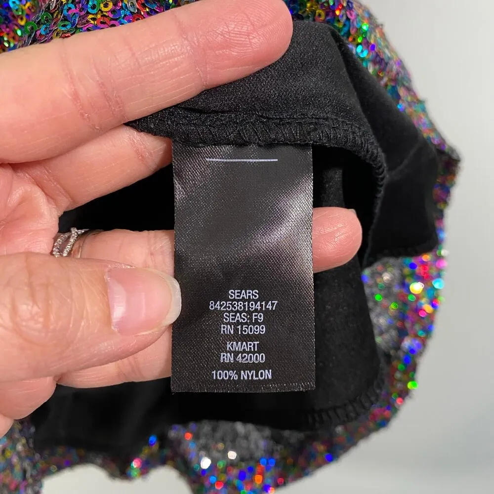 Simply Styled Women's Multicolor Sequins Short Sleeve Blouse Size M Concert - Image 8