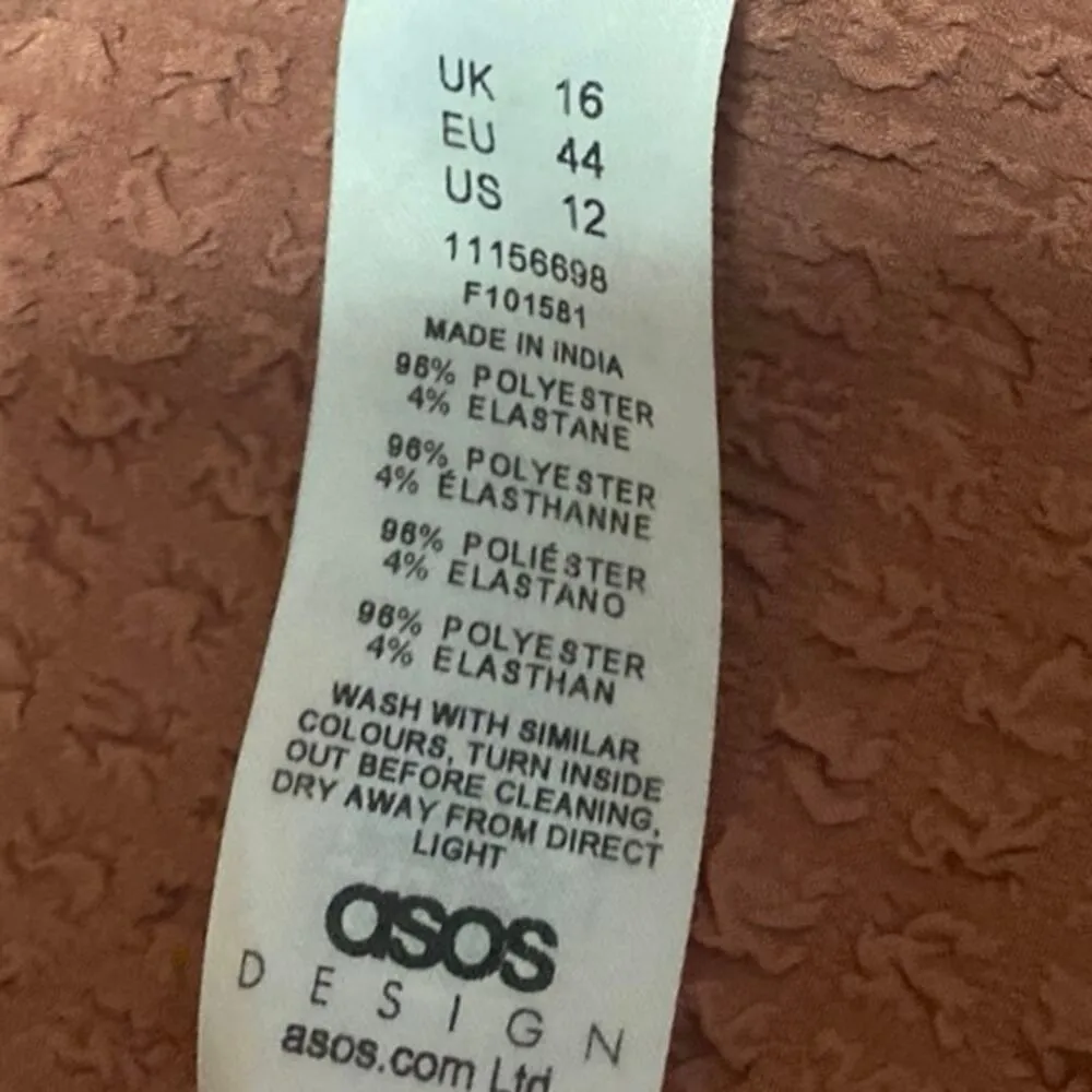 ASOS Brown Sleeveless Textured Ruffle Tiered Cami Mini Fit & Flare Tank Dress 12 - Image 4