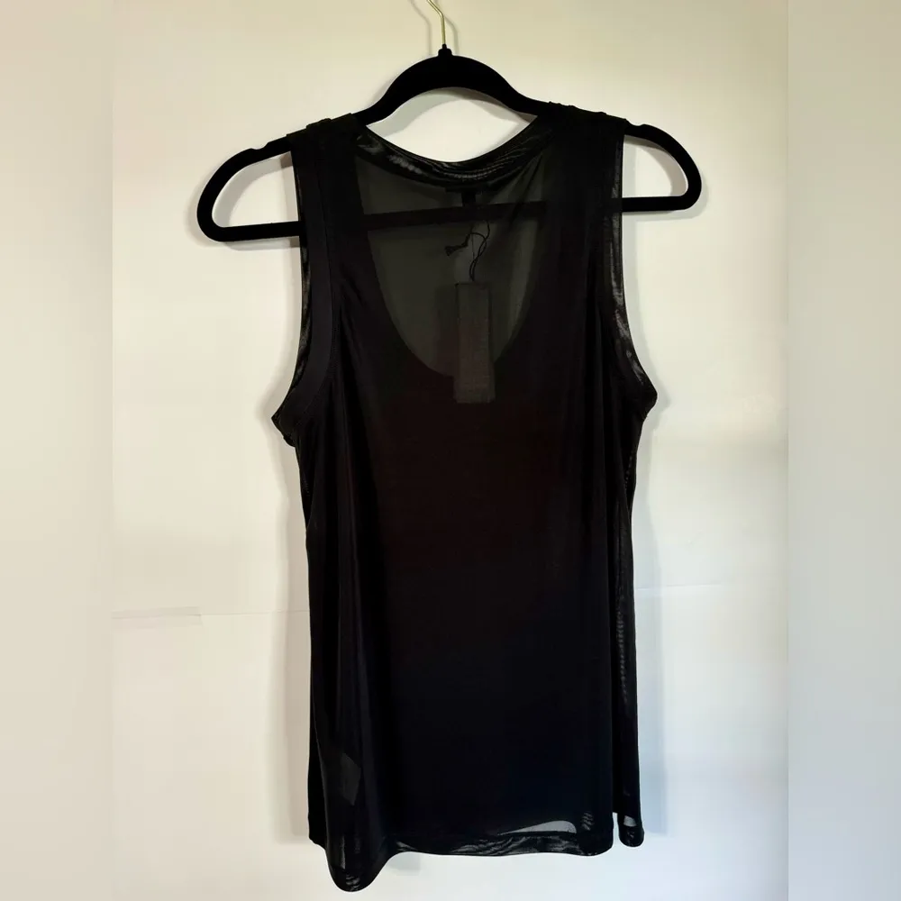 Relaxed Mesh Scoop Neck Top Black Size M NWT - Image 5