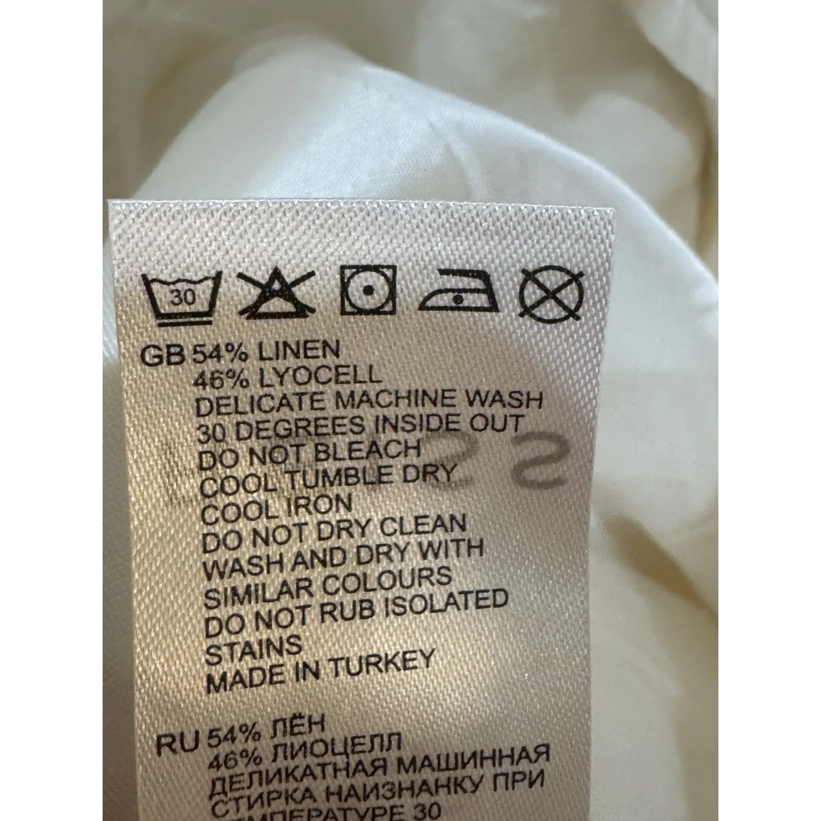 REISS Lily Pull-On Straight-Leg Trousers Button Fly Size 6 White Coastal - Image 10