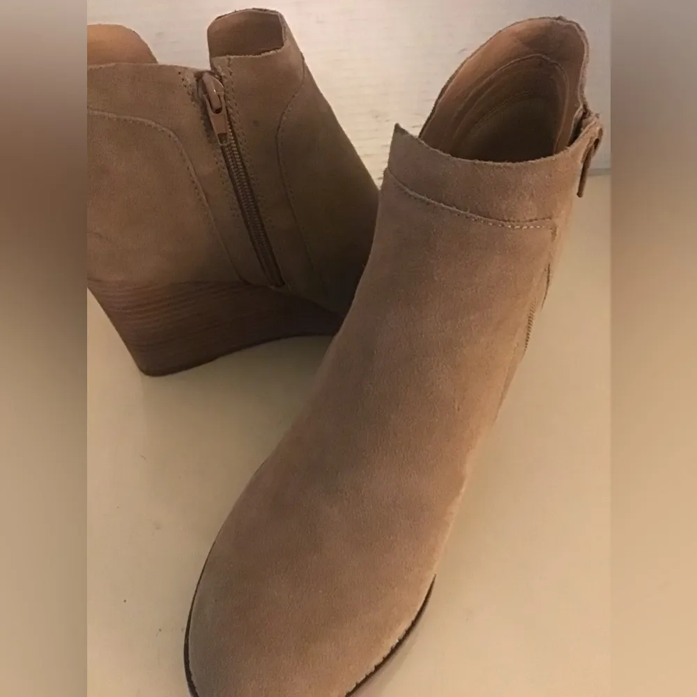 Lucky Brand women chestnut tan suede wedge platform YABBA boots US 12 - Image 10