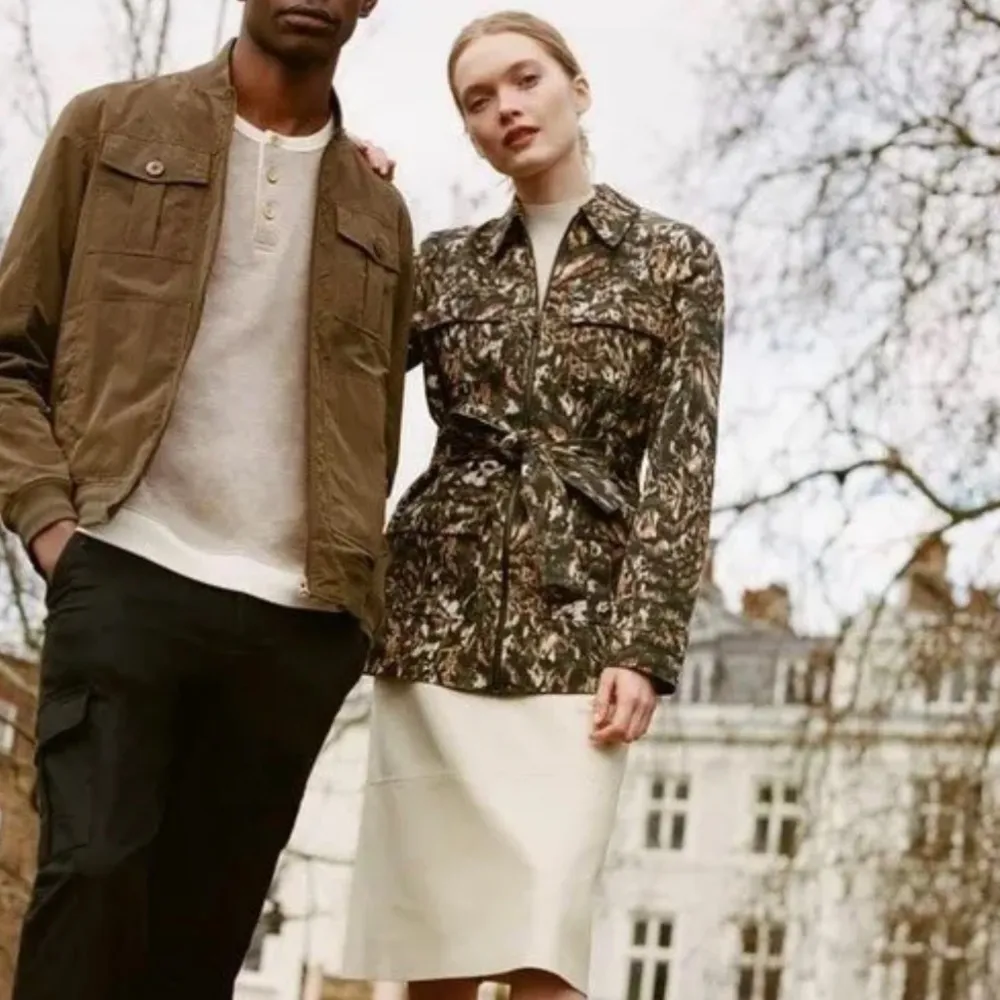 TED BAKER INNIZA URBAN PRINT CAMO SAFARI MILITARY COTTON DENIM JACKET - Image 4