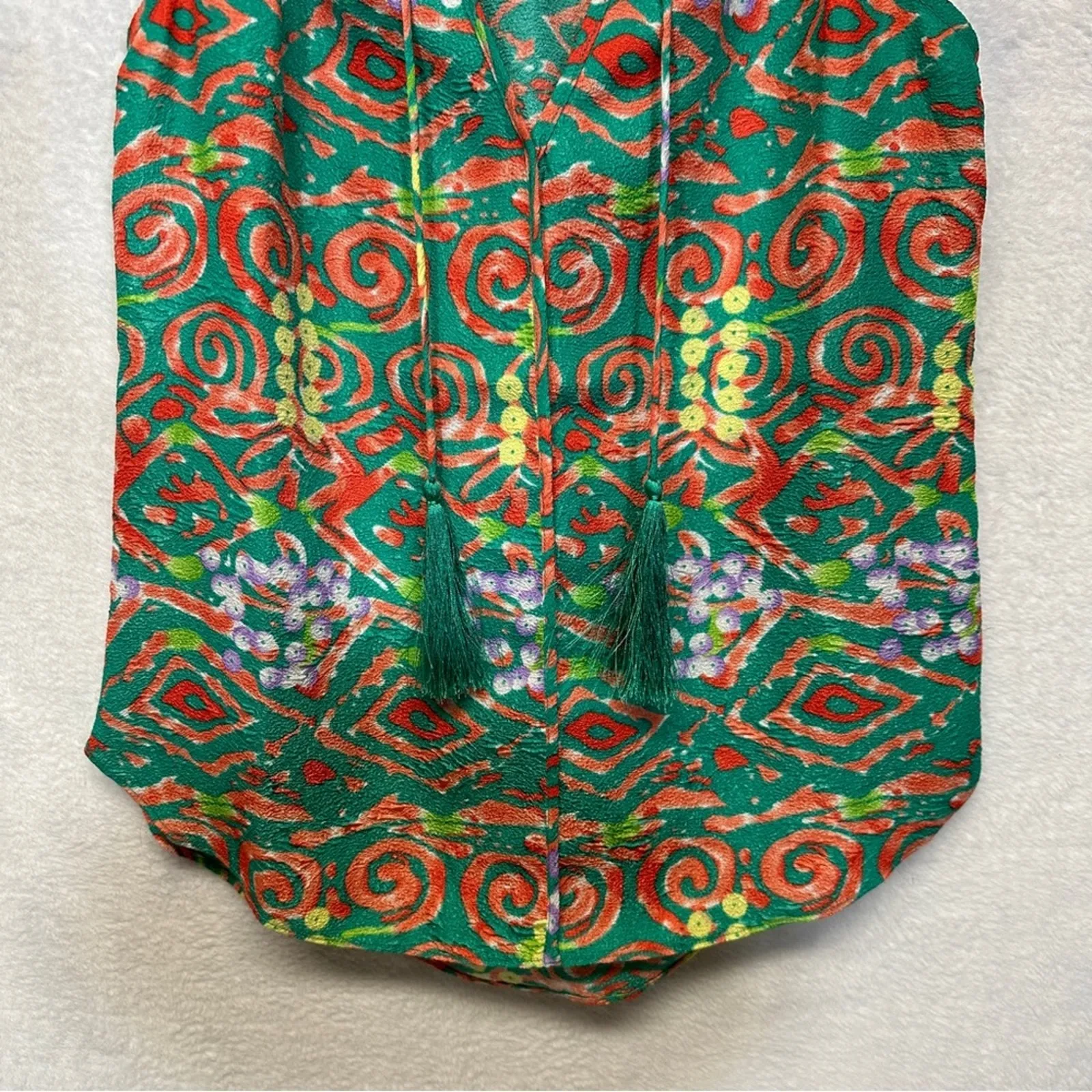 Copper & Ella Coral Reef Print Sleeveless Laya Tassel‎ Top Size S - Image 5