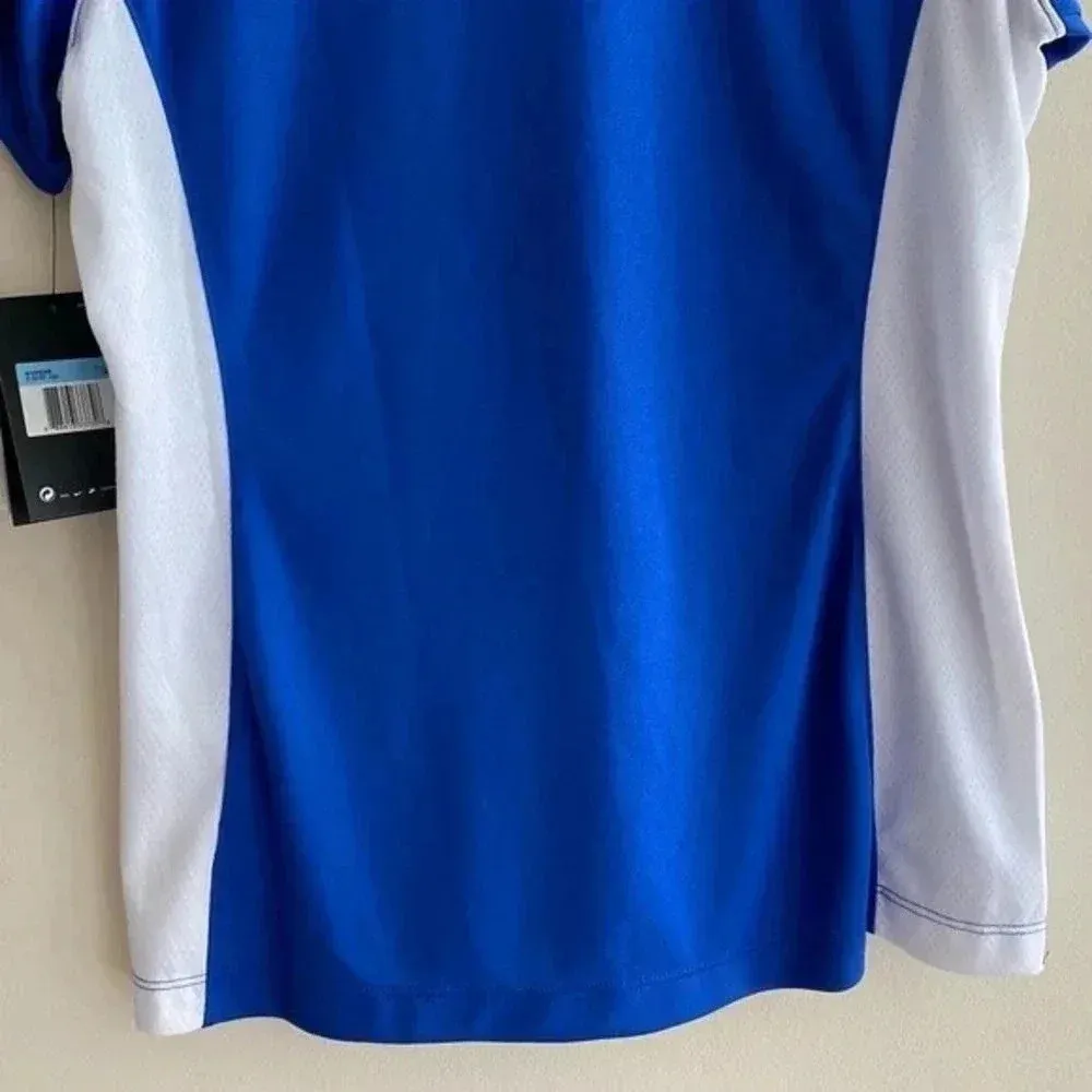 Nike Dri-Fit Blue and White Alabama Crimson Tide Polo Shirt, Women’s Medium - Image 14