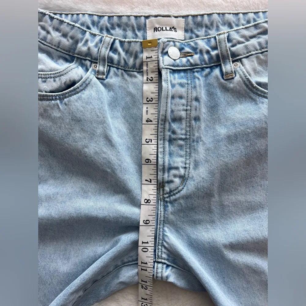 ROLLA'S Classic Straight Jean High Rise Distressed Jeans Size 27 Blue - Image 7