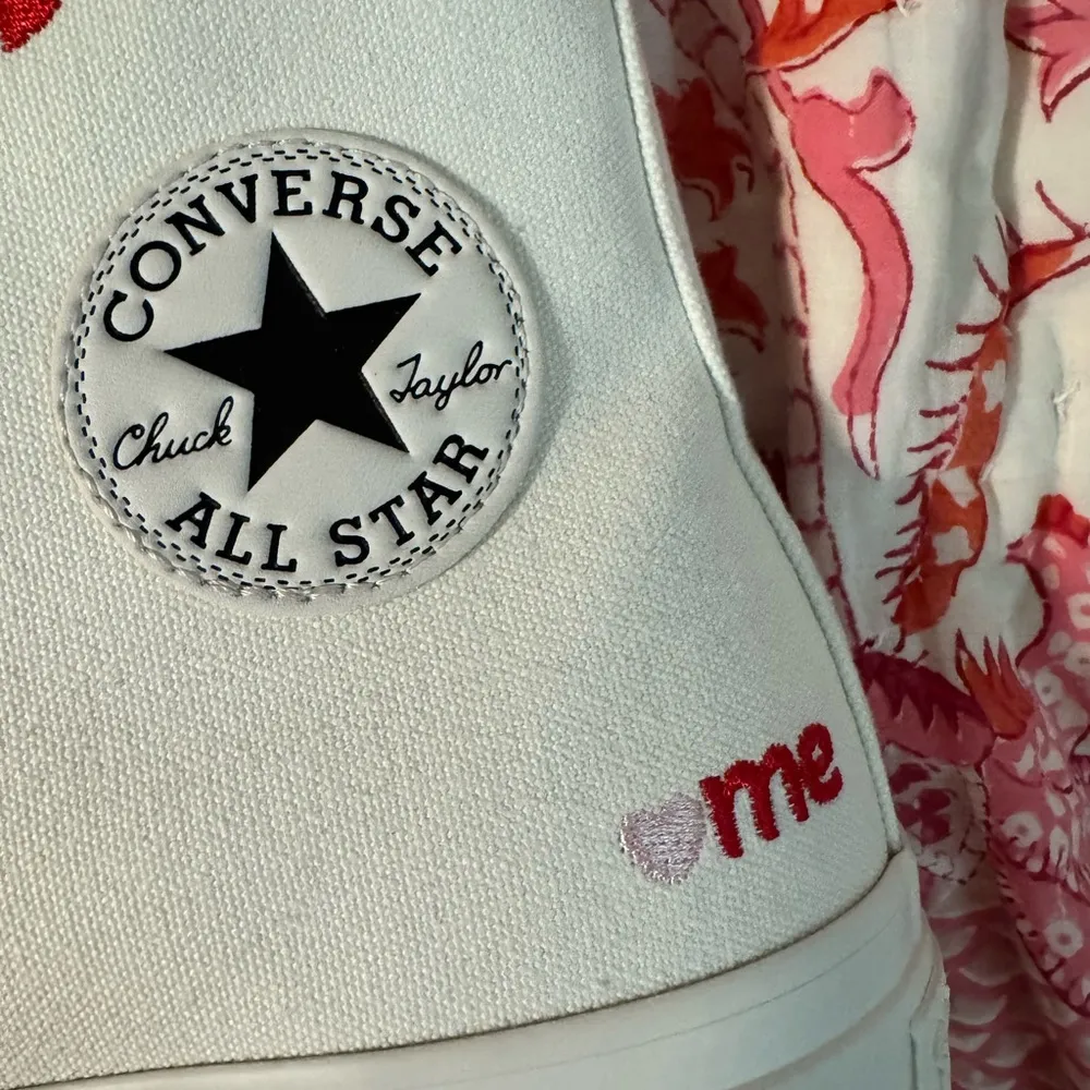 Converse White and Red High-Top Sneakers Classic Design - Image 4
