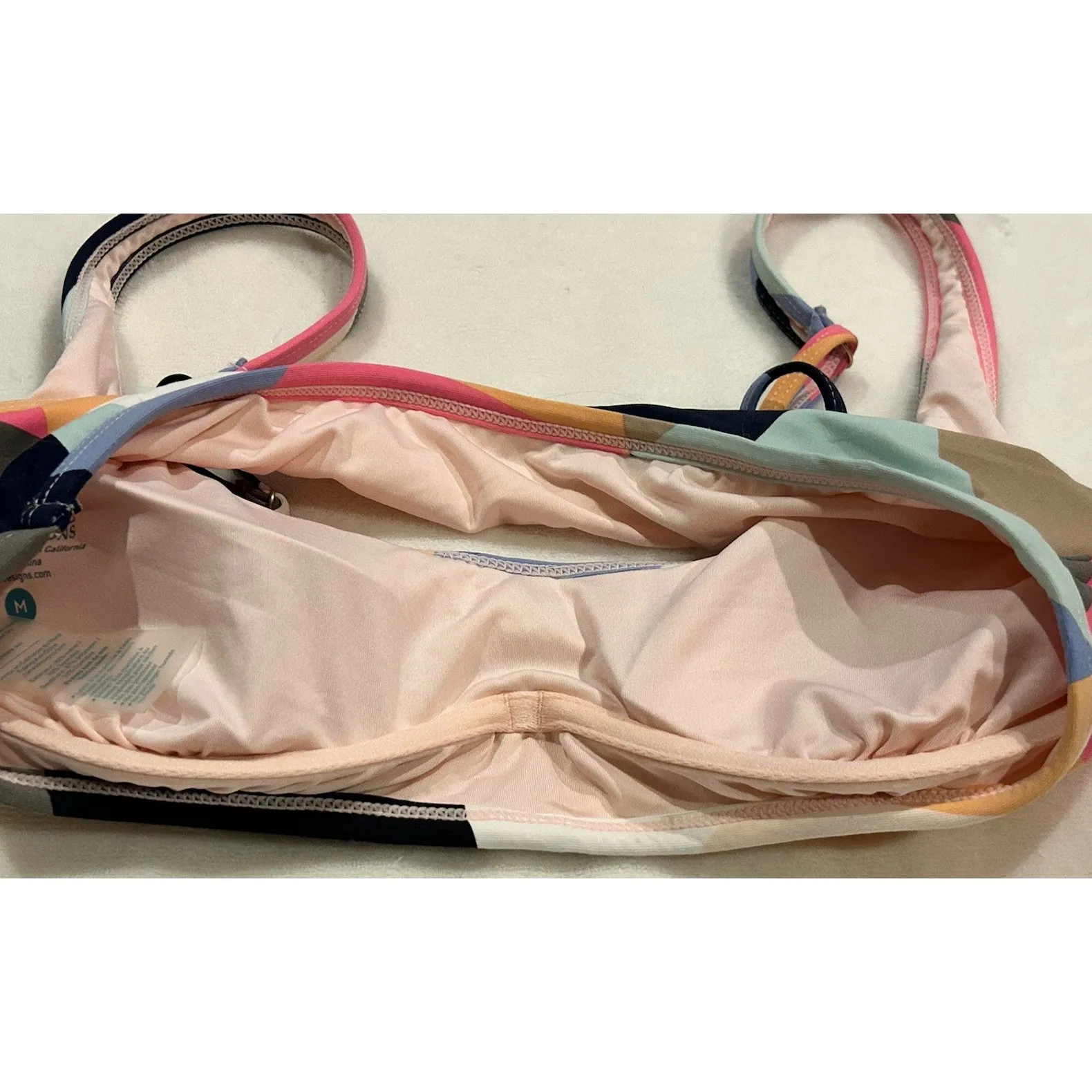 Carve Designs Melanie Bikini Top Geometric Colorful Medium Swimsuit Top - Image 3