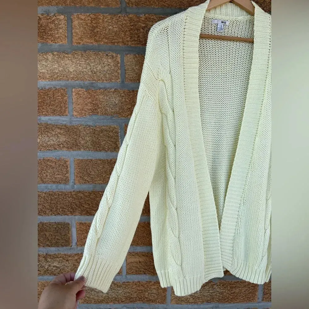 Amuse Society cable sweater cardigan medium - Image 3