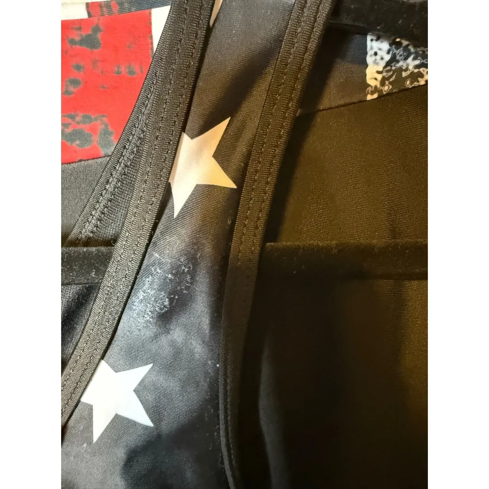 American Flag 2 Piece Swimsuit Skirt Set Womens Patriotic Stars & Stripes Sz L - Image 2