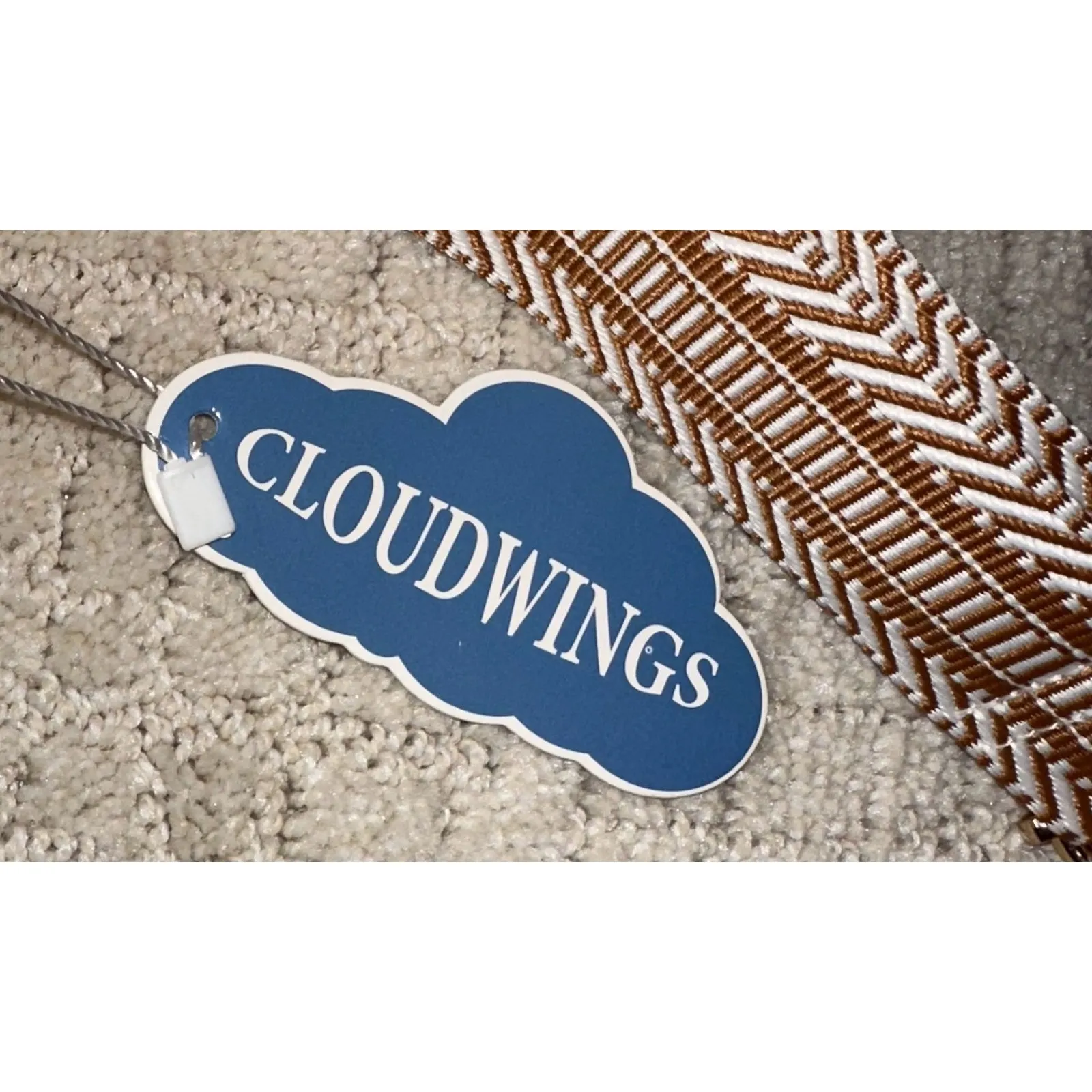 CLOUD WINGS White Monogram S Sling Backpack With Floral Detail Adjustable Strap - Image 4