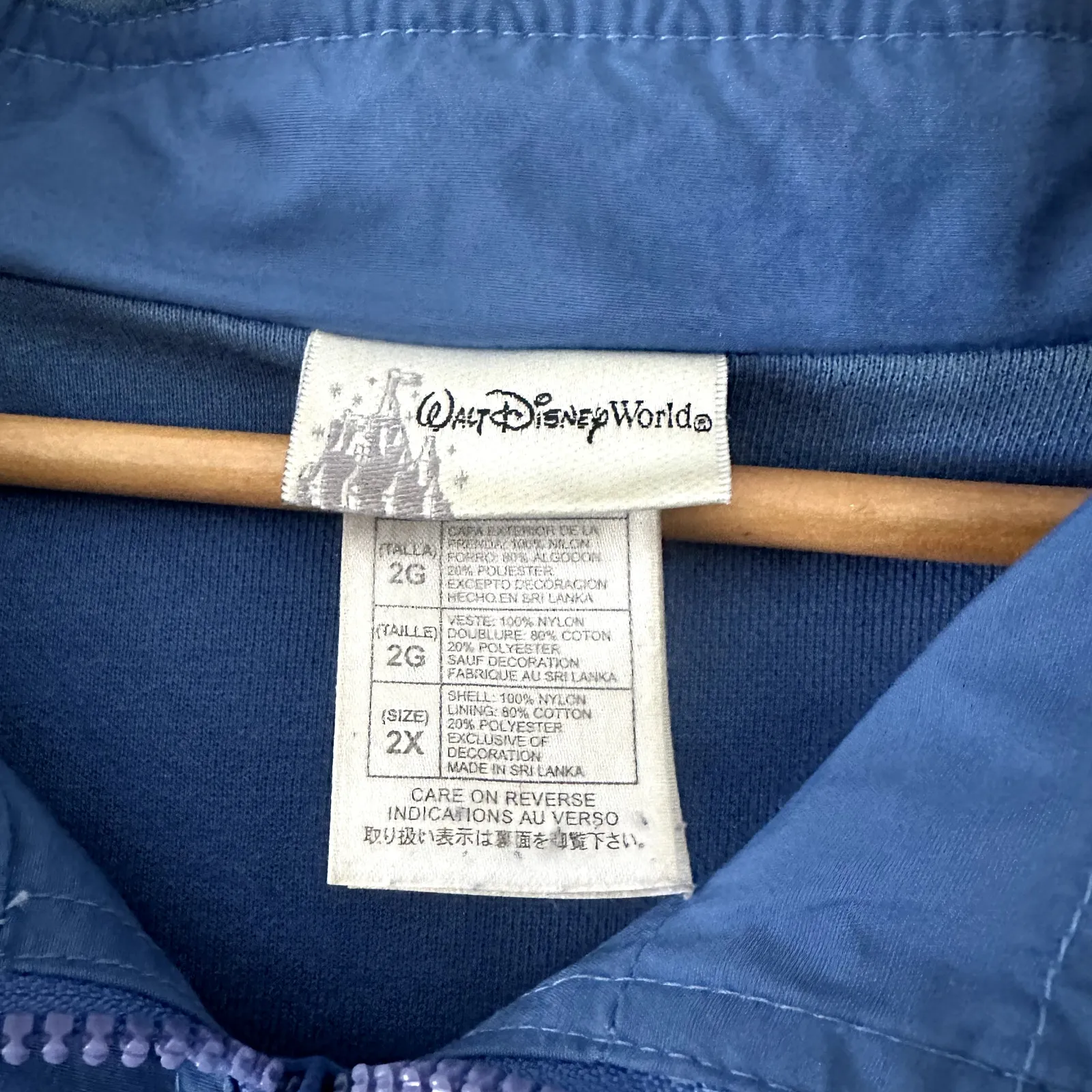 Walt Disney World Windbreaker Jacket Sz 2X Blue - Image 3