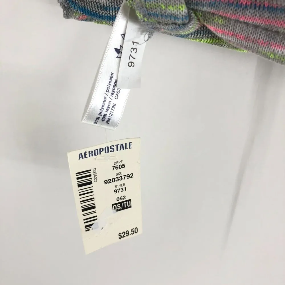 Aeropostale Womens Infinity Scarf Knit Marled Gray Colorful 28x32 - Image 3