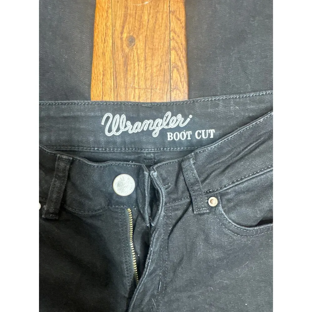 Wrangler Women’s Bootcut Jeans Size 5x34 Black 1009MWZBK Mid Rise Stretch Denim - Image 3
