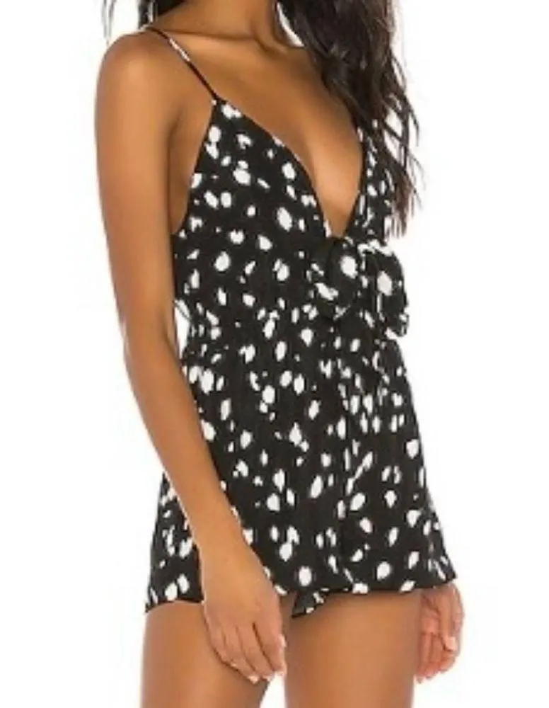 Superdown Revolve Shelby Front Tie Romper Size XXS - Image 3
