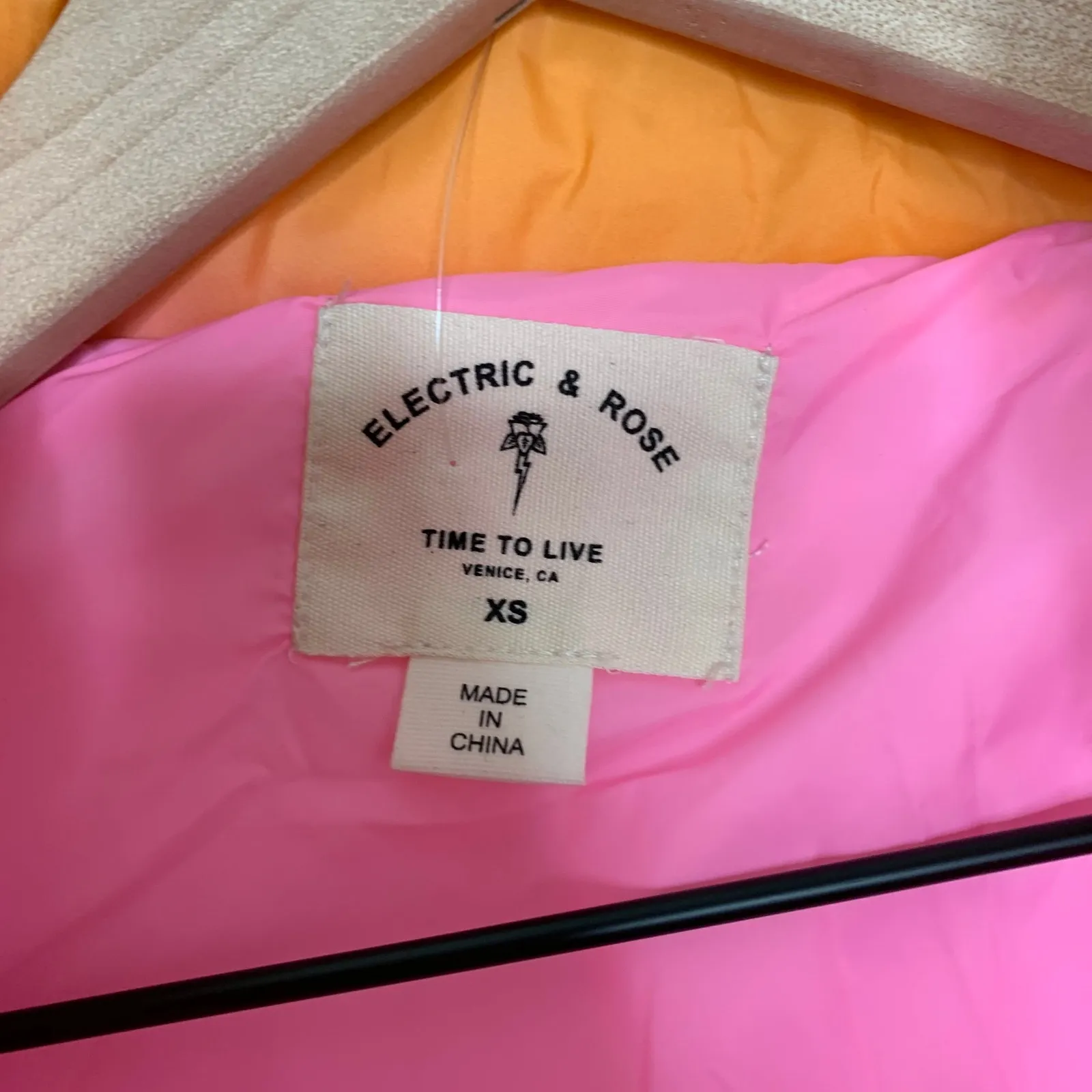 Electric & Rose Aiden Ombré Violet/Melon Quilted Puffer Jacket Womens XS New Purple - Image 8