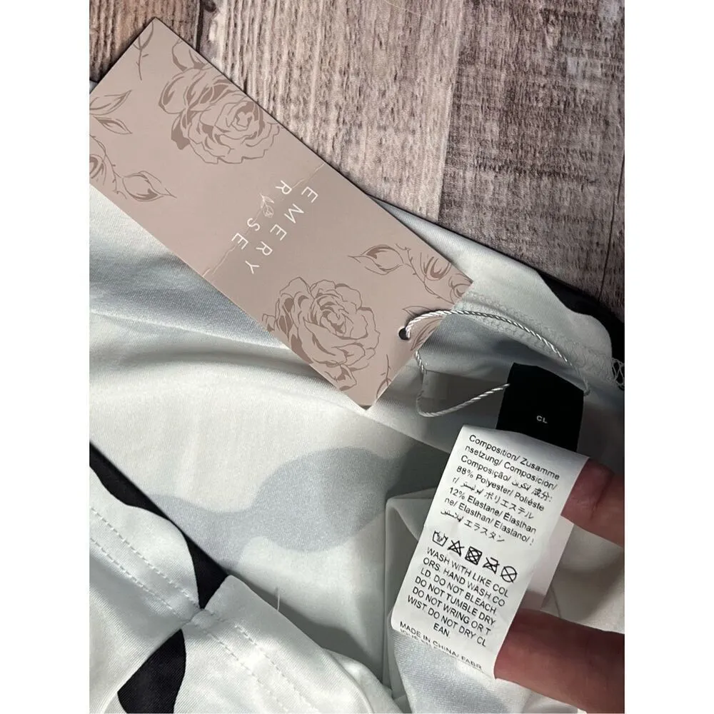 Emery Rose Sleeveless White Black Striped Tie a Shoulders Jersey Dress Small NWT - Image 9