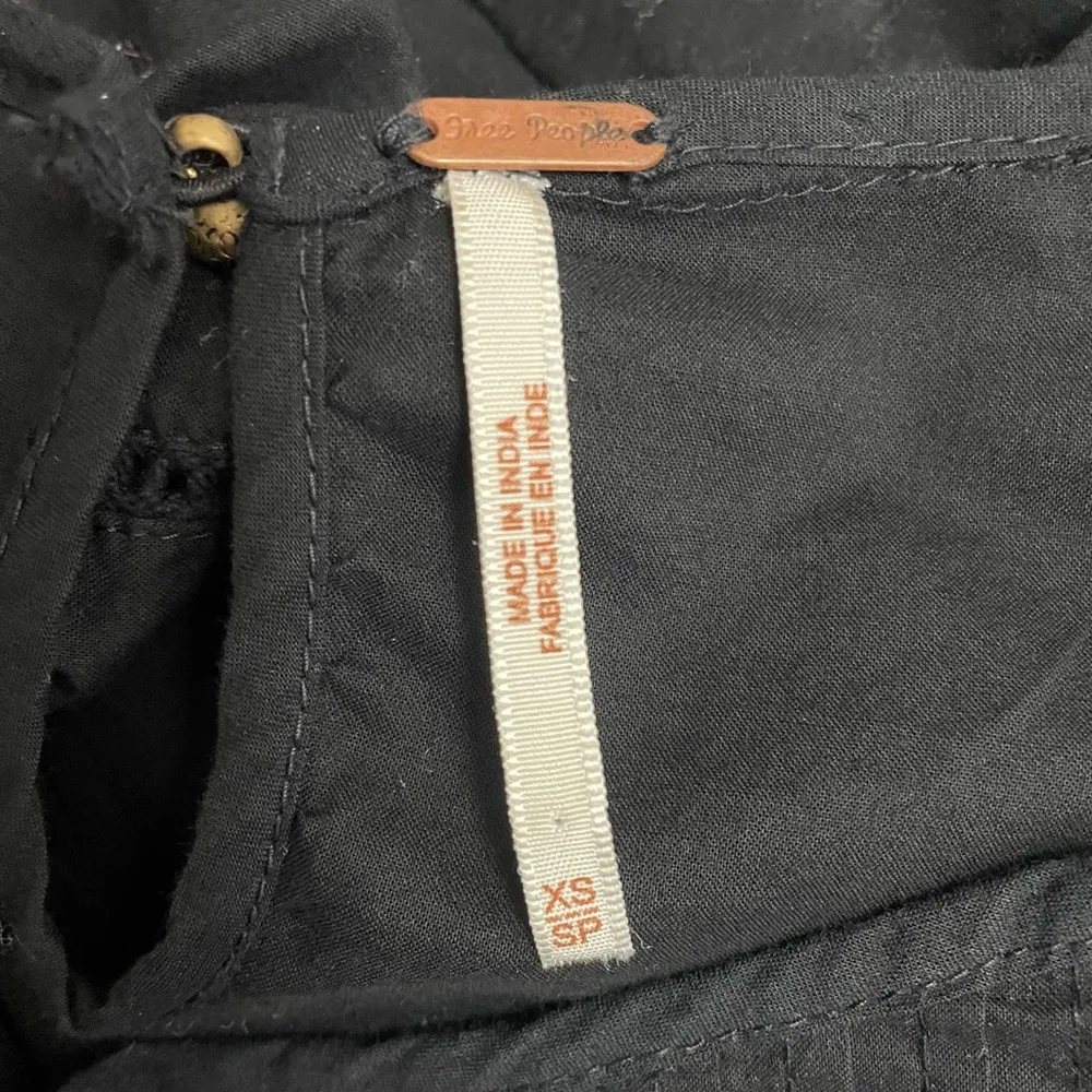 Free People Pavlo Babydoll Embroidered Ruffled Dress Black Pink Purple Size XS - Image 12