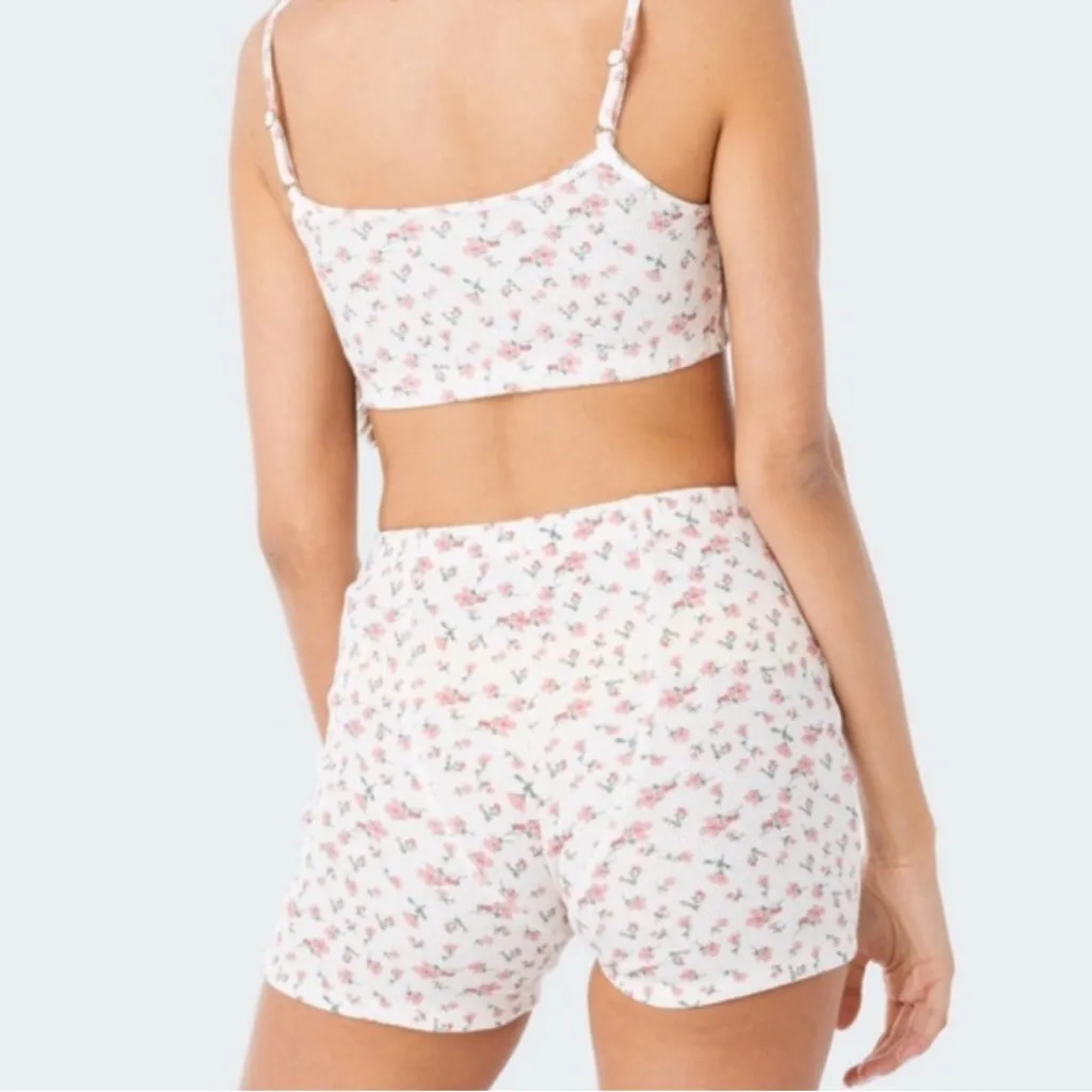 Edikted Floral Print Pajama Set - White and Pink - Image 2