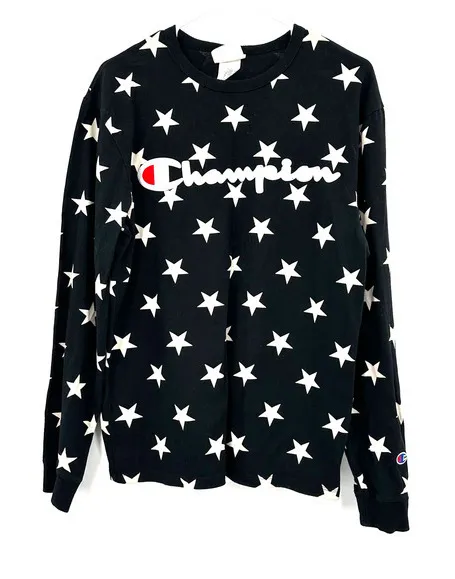 Champion Heritage Athletic Apparel size Medium crew neck sweater all over‎ stars - Image 1