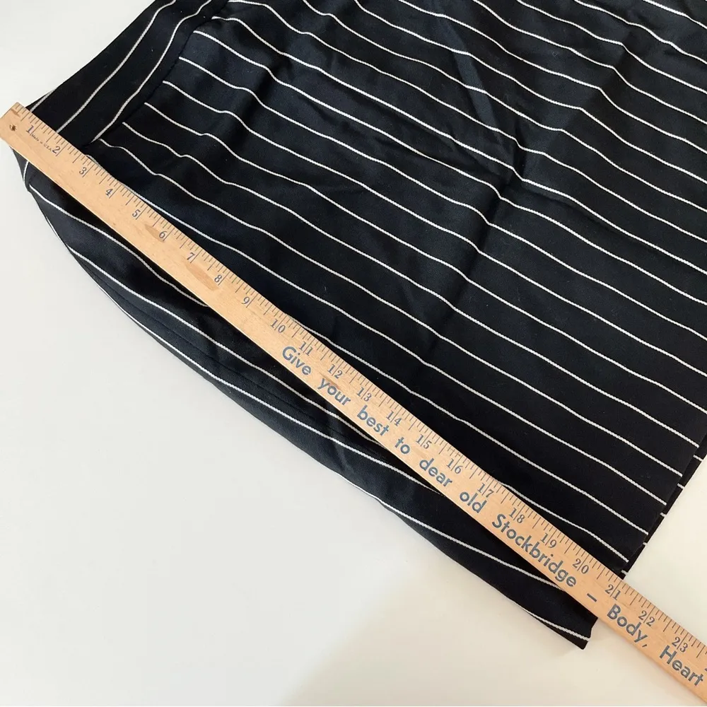 Armani Collezioni Women Pencil Skirt 100% Wool Size 8 Black Pinstripe Italy Made - Image 8