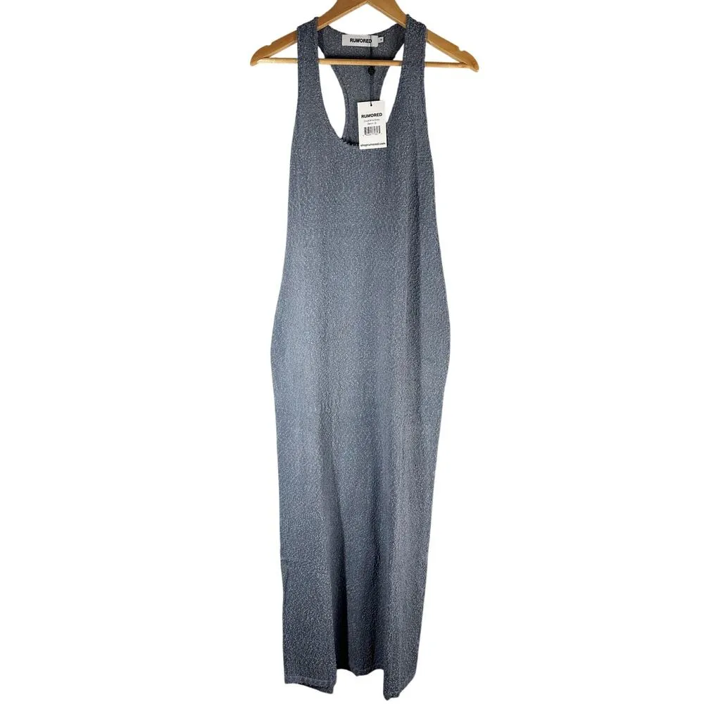 Rumored Cloud Nine Racerback Textured Maxi Dress Blue Size Small Resort Wear - Image 2