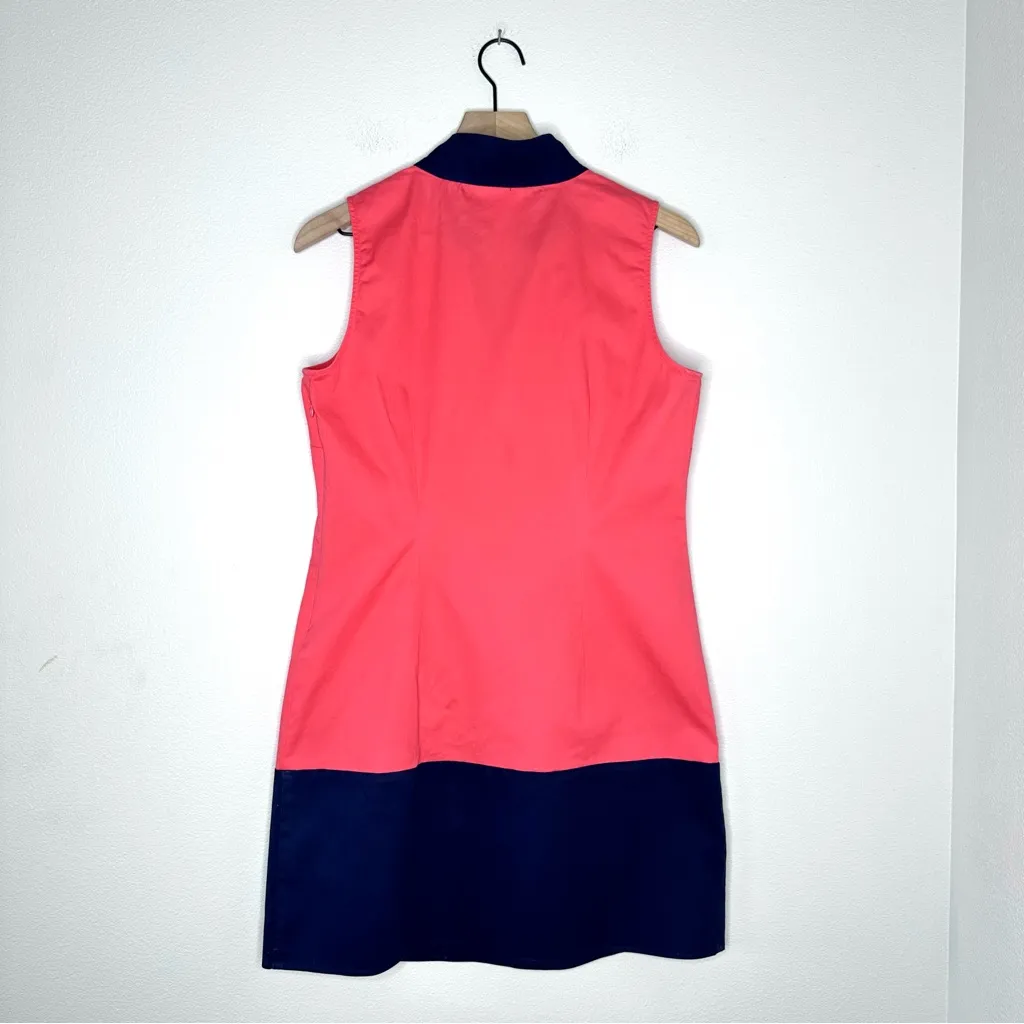 SAIL TO SABLE -STS- Classic Sleeveless TUNIC DRESS Coral/Navy Sz Medium - Image 2