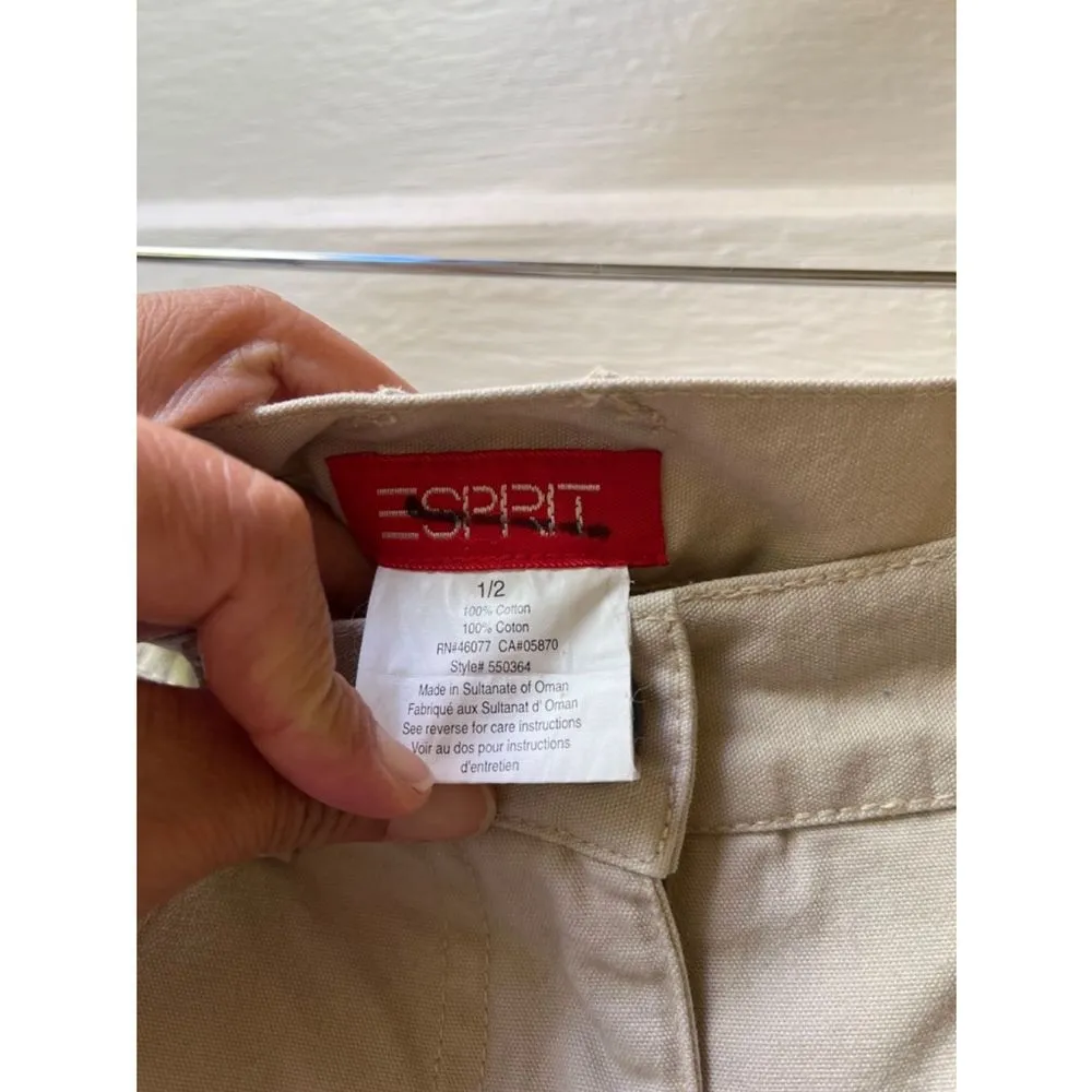 Vtg Esprit Womens Shorts 1/2 khaki high rise cotton summer beach vacation island - Image 2