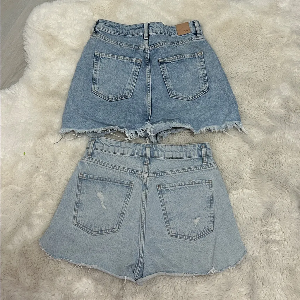 Zara Distressed Denim Shorts Bundle - Image 4
