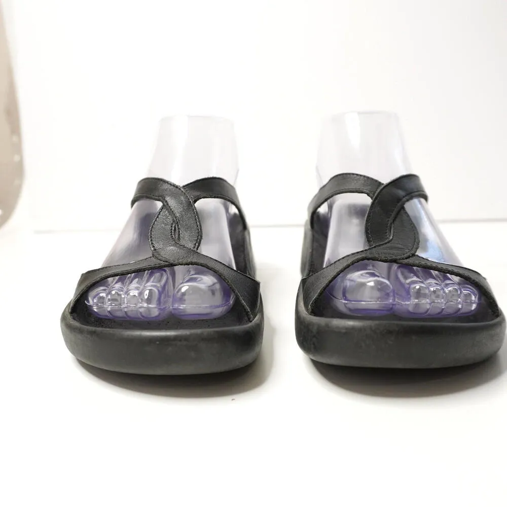 Birkenstock Tatami Footbed Black Leather Sandals Shoes Comfort EUR 37 US‎ 7 - Image 2
