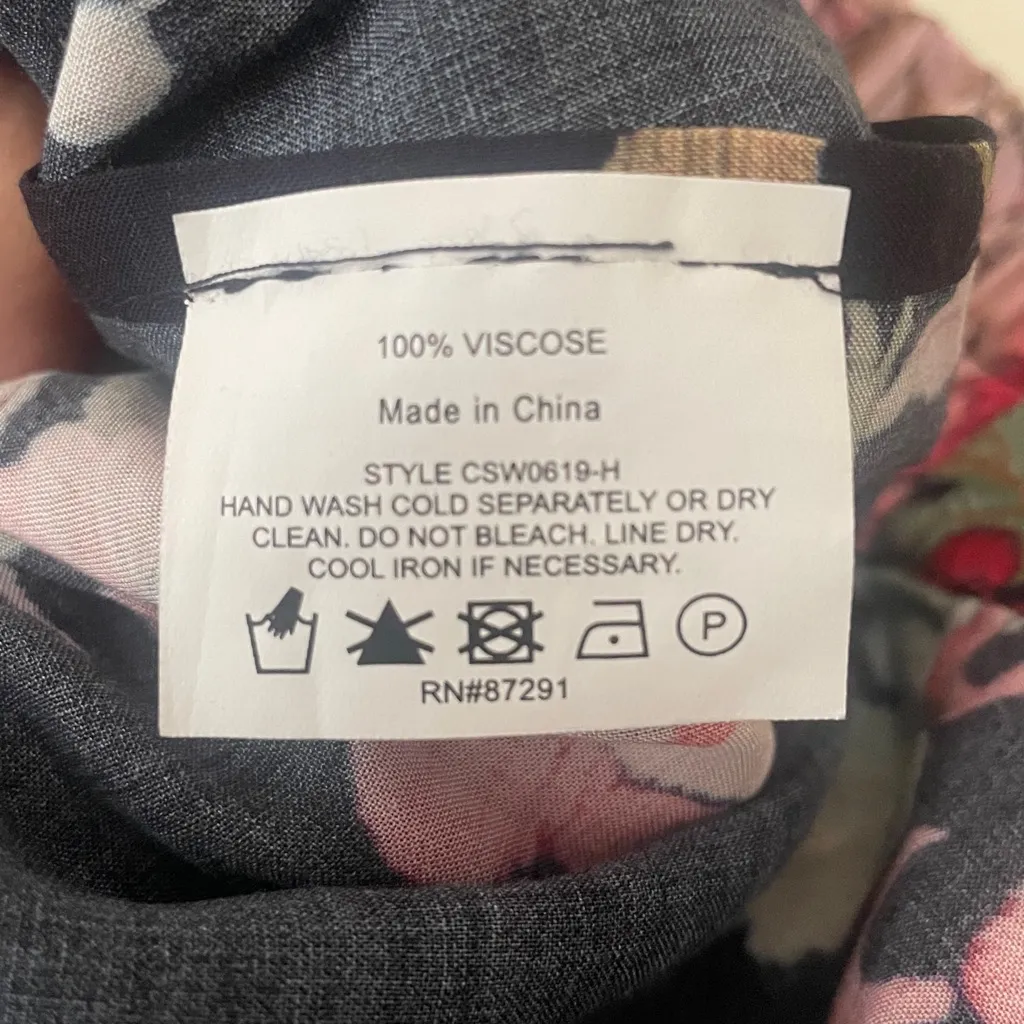 Johnny Was Dreamer Floral Bohemian Hippie Pants Size Small Side Slit - Image 8