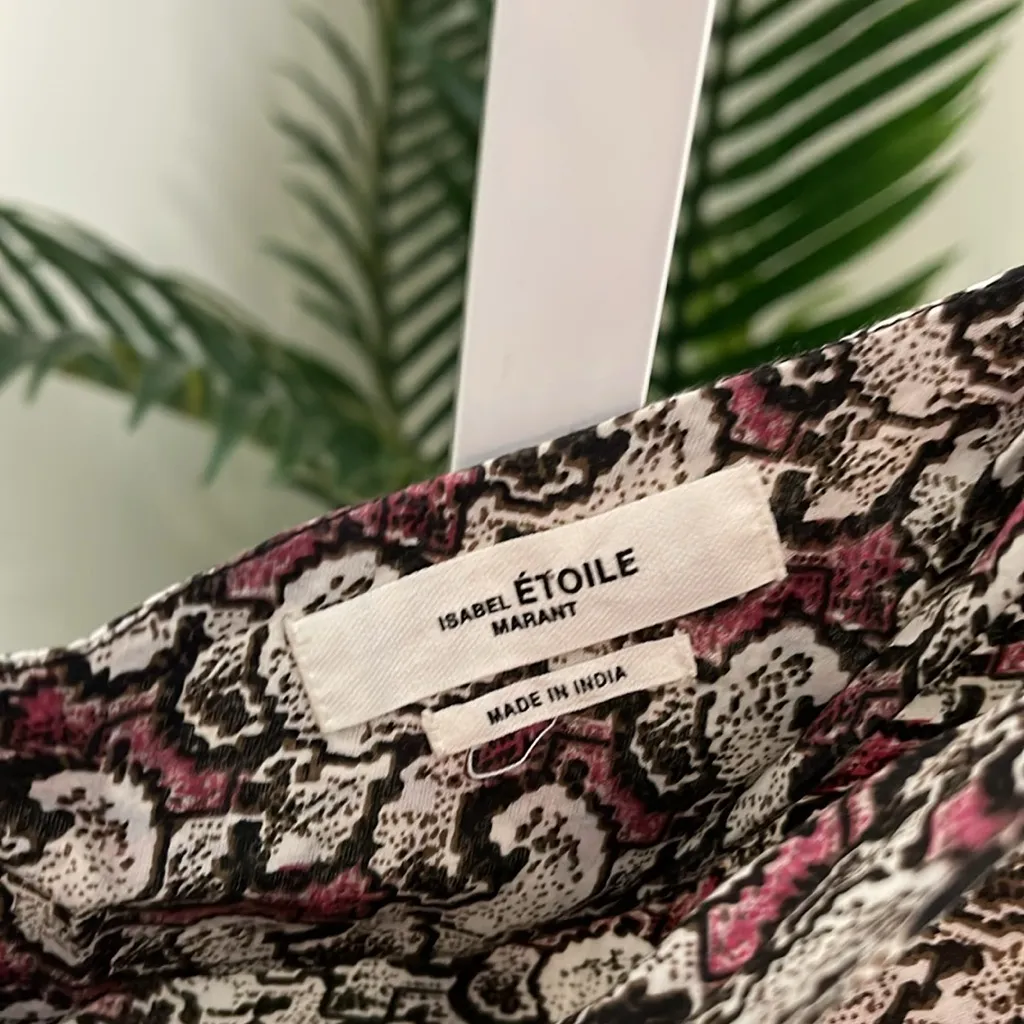 Isabel Marant Etoile Lilia One‎ Shoulder Ruffle Puff Sleeve Ruched Mini Dress 38 - Image 6