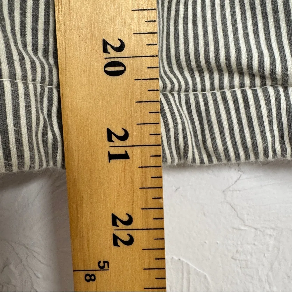 Anthropologie Allihop Grey White Striped Fitted Blazer Jacket Womens M Preppy - Image 6