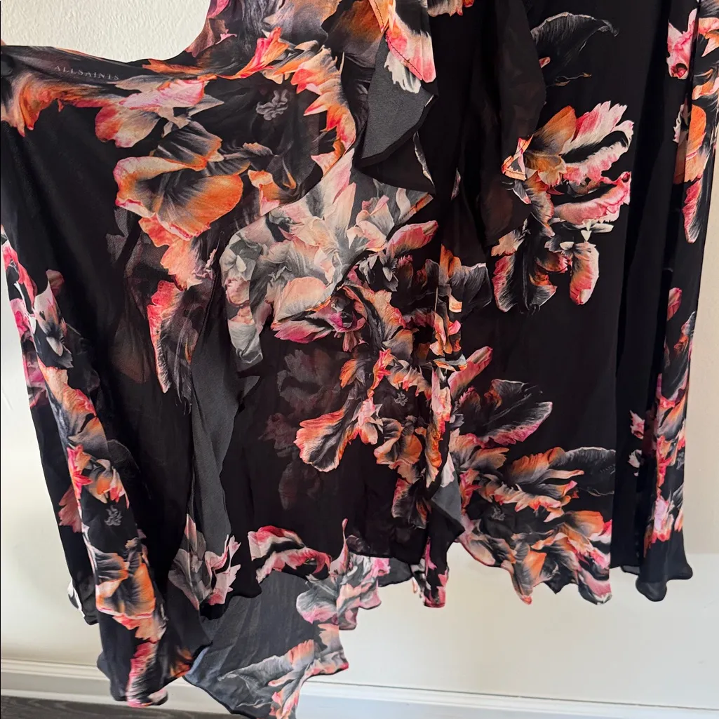 ALLSAINTS JESSICA FLORAL PRINT RUFFLE MAXI DRESS, Size 4US 36EU, $329 - Image 13