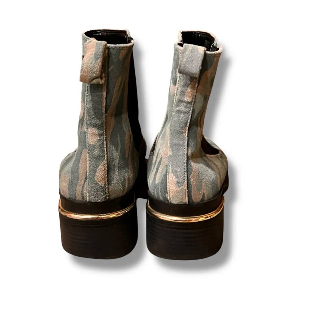Women's Kenneth Cole New York Levon Chelsea Boots Size 9.5 Green Camo Grunge - Image 4