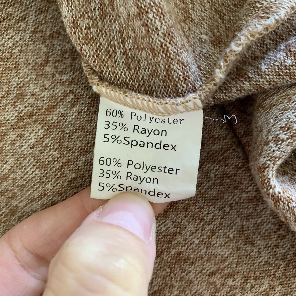 Aamikast Brown Pajama Top Medium Long Sleeve Lounge Sleepwear Cozy Soft - Image 5