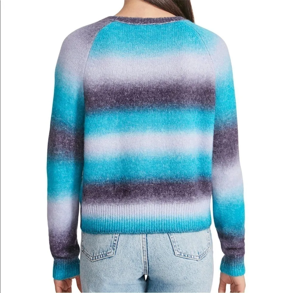 BB Dakota by Steve Madden striped ombré fuzzy sweater size XL - Image 10