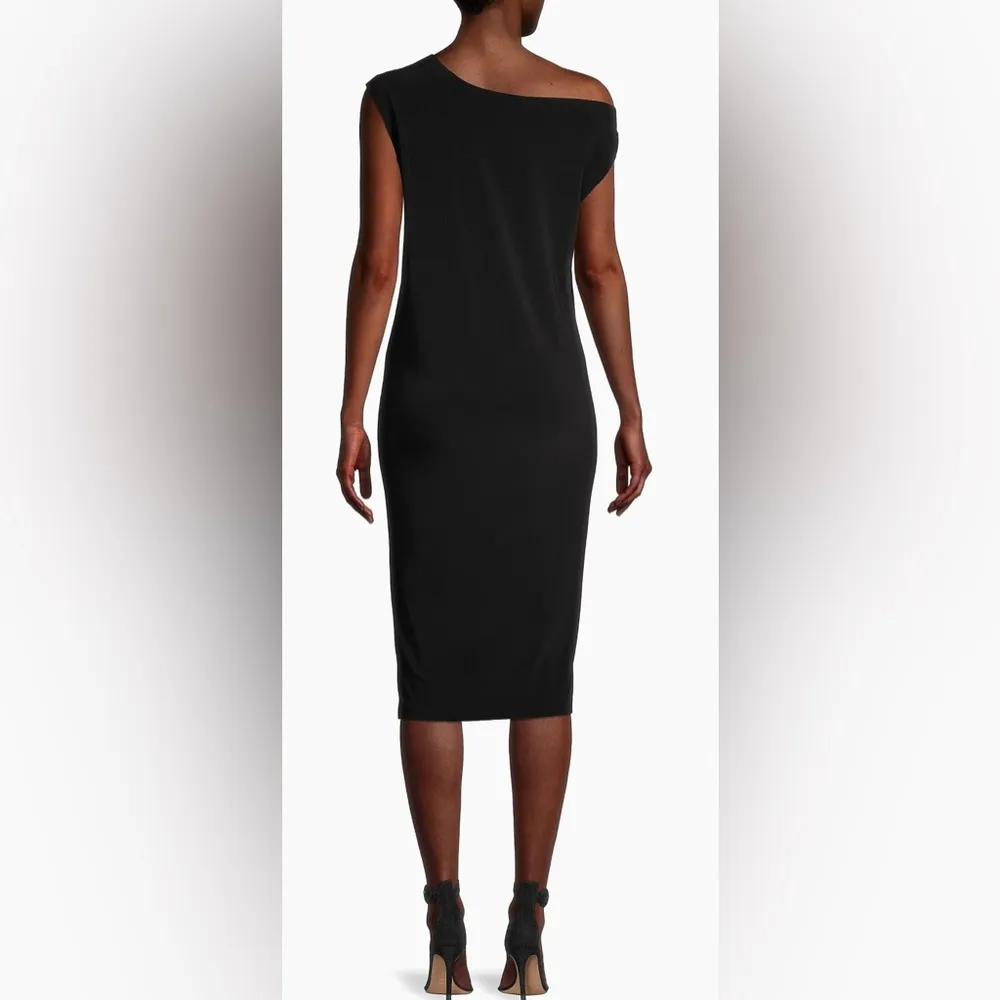 Norma Kamali Drop Shoulder Sheath Dress, black, stretchy jersey, size S - Image 11