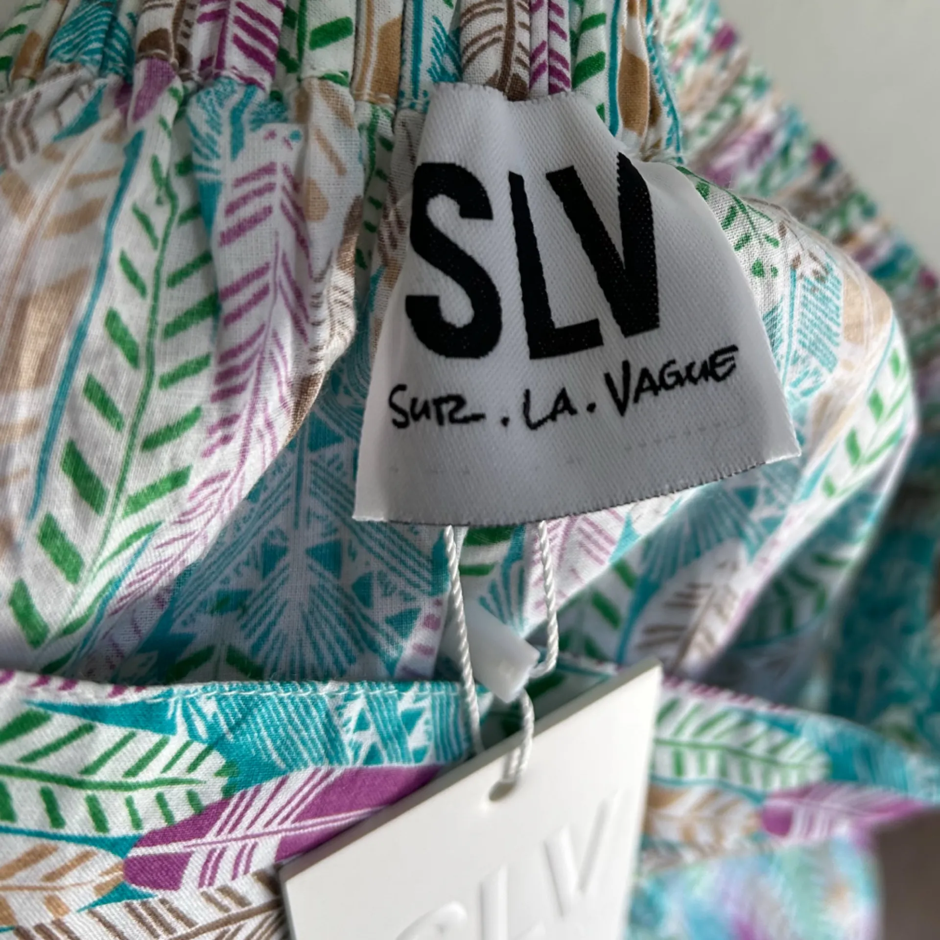 Sur La Vague SLV Sioux Maxi Skirt – Boho Feather Print, One Size Cotton NWT Blue - Image 5