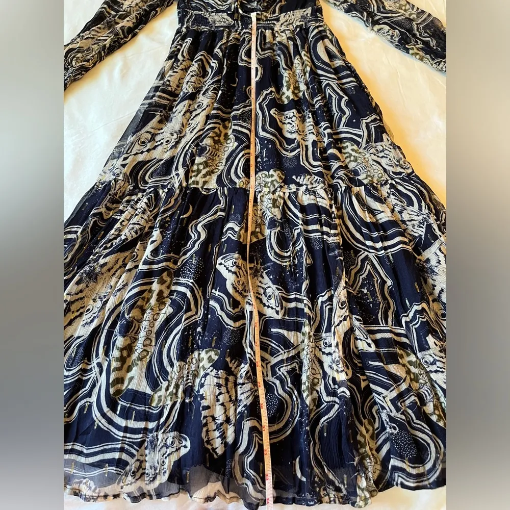 Painter Johnson for  V-neck Textured Midi Dress Navy Size XSP NWT - Image 8