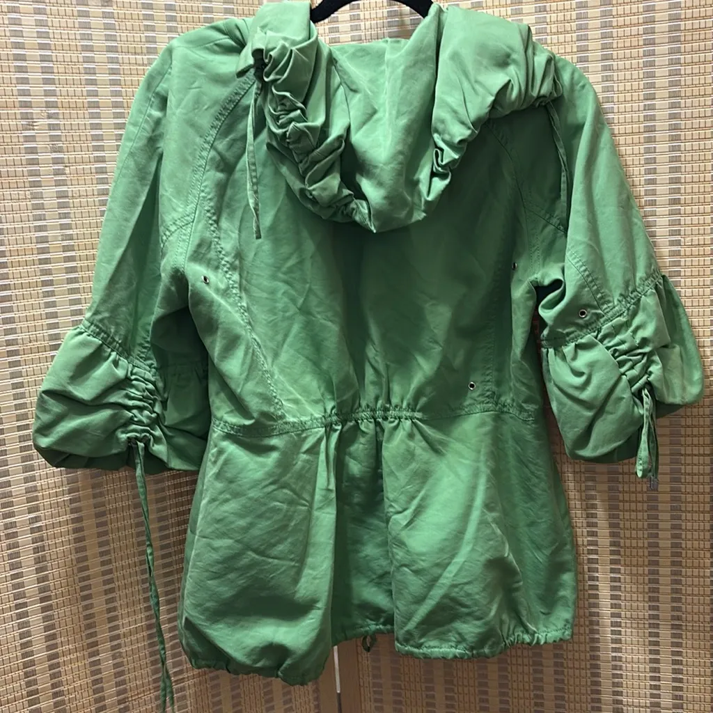 Magaschoni Collection Green 3/4 sleeve Zip-Up Jacket - Image 5