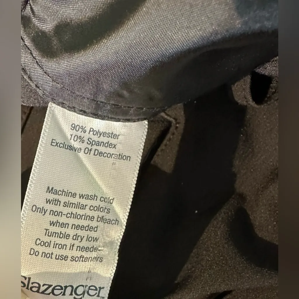 Slazenger Tech Golf Pants Womens 2 Black‎ Logo Hydro-Dri Performance Zip-Fly - Image 8