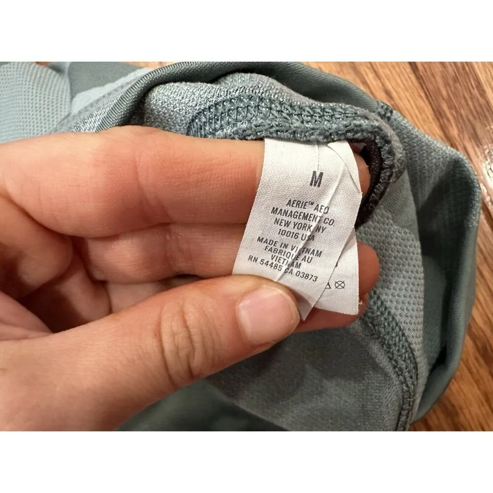 Aerie Green Camo Leggings Medium M - Image 6