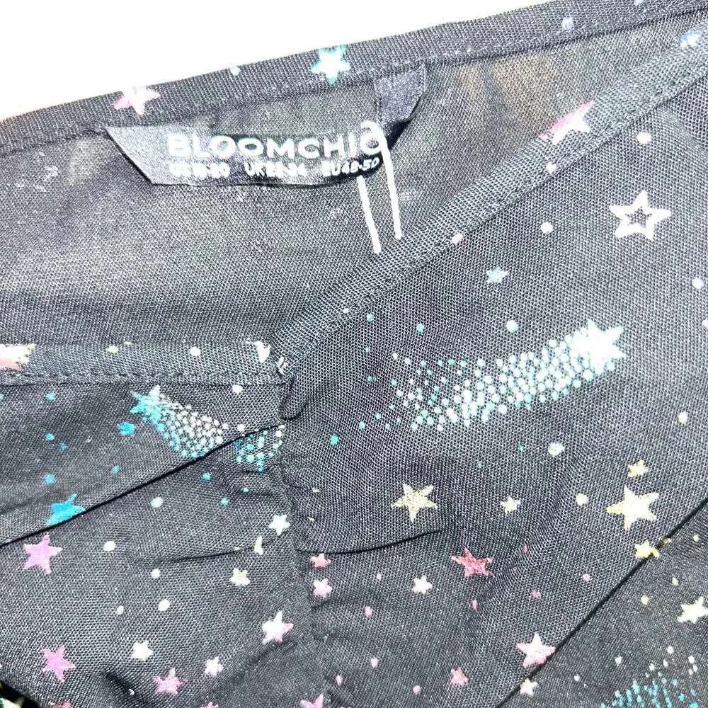 BLOOMCHIC Black With Multicolor Stars Design Elastic Waist Size 18/20 - Image 3