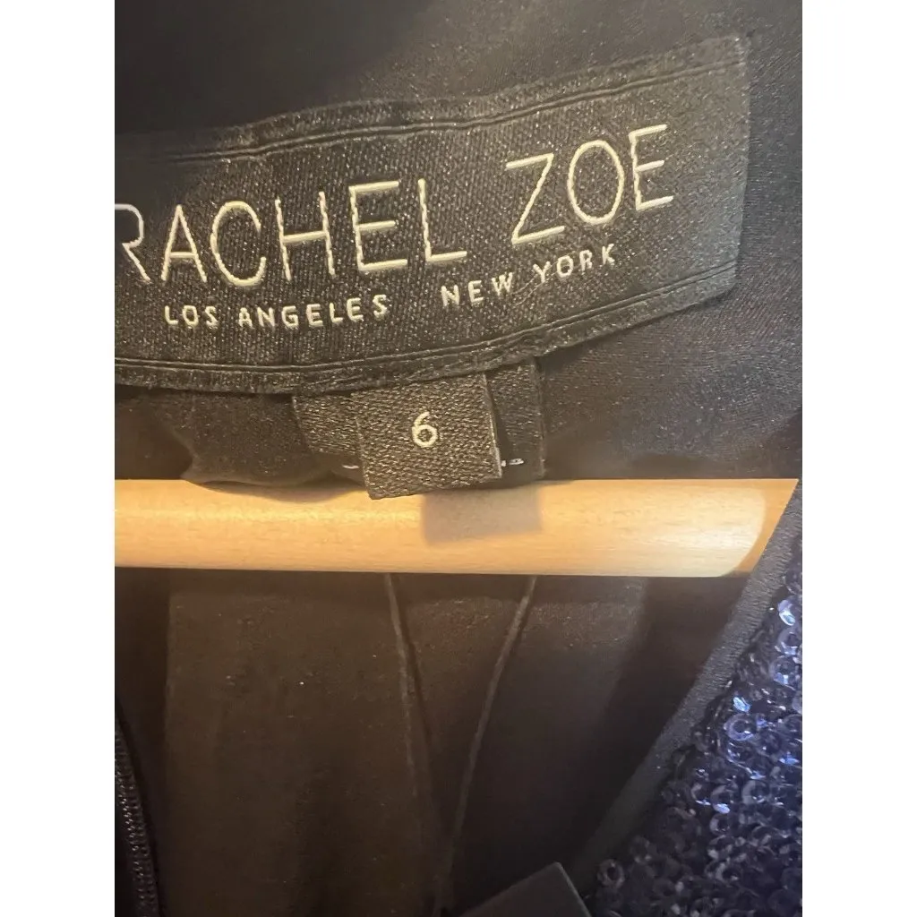 Rachel Zoe Clover Baby Doll Sequin Blouse Top Size 6 Navy Blue V-Neck NWT - Image 9